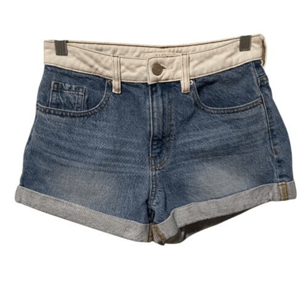 PacSun Mom Shorts Light Wash Contrast Waistband Mid Rise Size 24